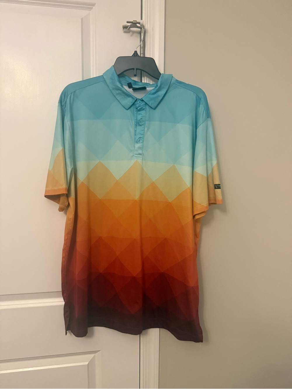 Men's Ombre Geo Performance Polo - Blue & Orange